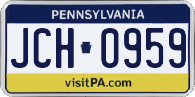 PA license plate JCH0959