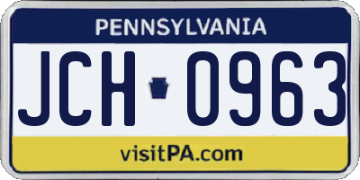 PA license plate JCH0963