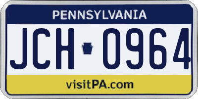 PA license plate JCH0964