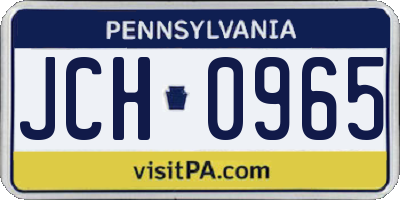 PA license plate JCH0965