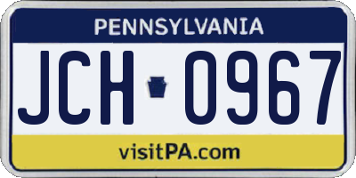 PA license plate JCH0967