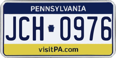 PA license plate JCH0976