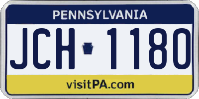 PA license plate JCH1180