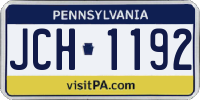 PA license plate JCH1192