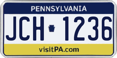 PA license plate JCH1236