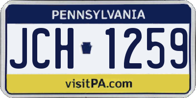 PA license plate JCH1259