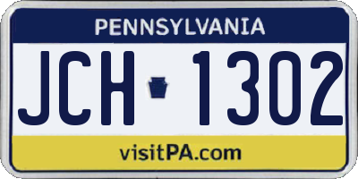 PA license plate JCH1302