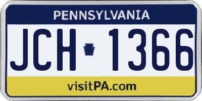 PA license plate JCH1366