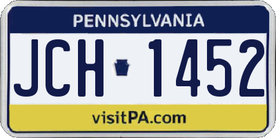 PA license plate JCH1452