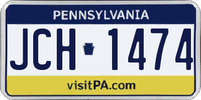 PA license plate JCH1474