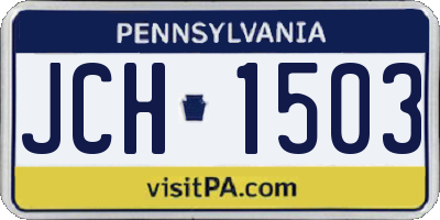 PA license plate JCH1503