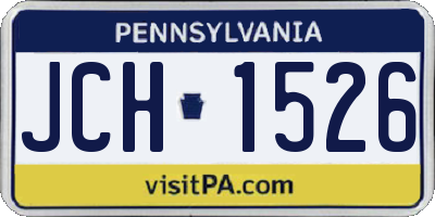 PA license plate JCH1526