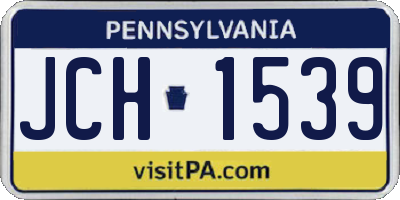 PA license plate JCH1539
