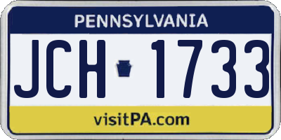 PA license plate JCH1733
