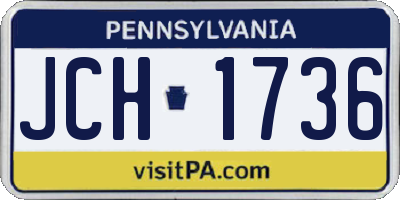 PA license plate JCH1736