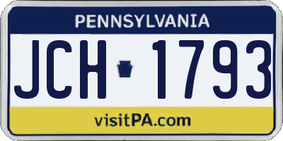 PA license plate JCH1793