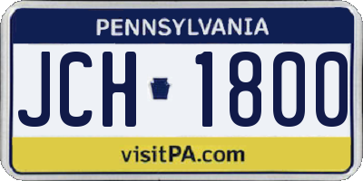 PA license plate JCH1800