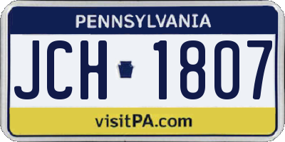 PA license plate JCH1807