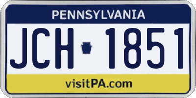 PA license plate JCH1851