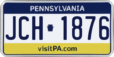 PA license plate JCH1876