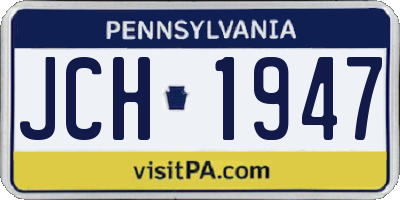 PA license plate JCH1947