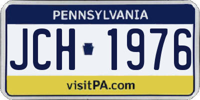 PA license plate JCH1976