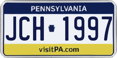 PA license plate JCH1997