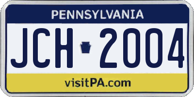 PA license plate JCH2004
