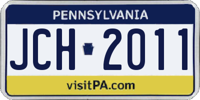 PA license plate JCH2011