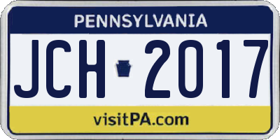 PA license plate JCH2017