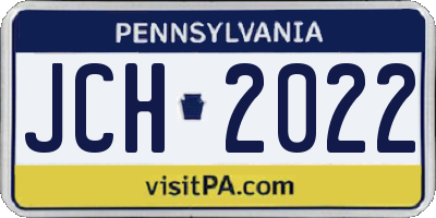 PA license plate JCH2022