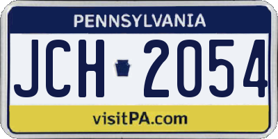 PA license plate JCH2054