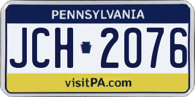 PA license plate JCH2076