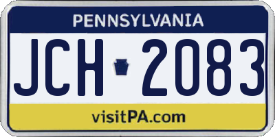 PA license plate JCH2083
