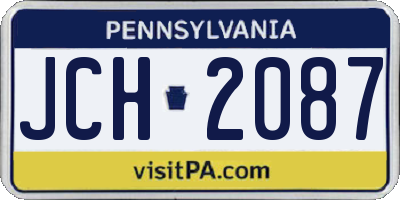 PA license plate JCH2087