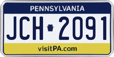 PA license plate JCH2091