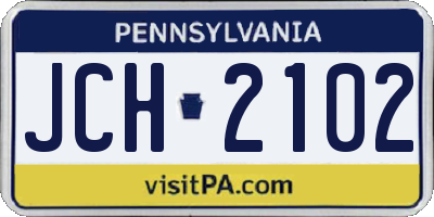 PA license plate JCH2102