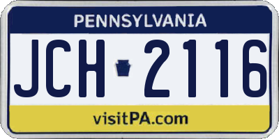 PA license plate JCH2116