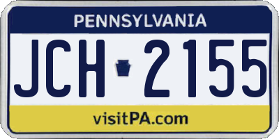 PA license plate JCH2155