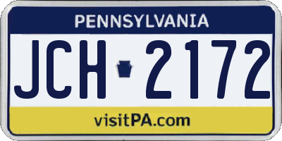 PA license plate JCH2172