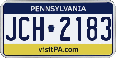 PA license plate JCH2183