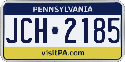PA license plate JCH2185