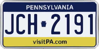 PA license plate JCH2191