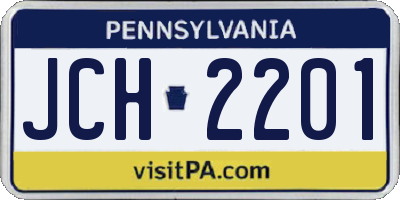 PA license plate JCH2201