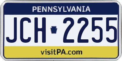 PA license plate JCH2255
