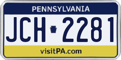PA license plate JCH2281