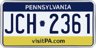 PA license plate JCH2361