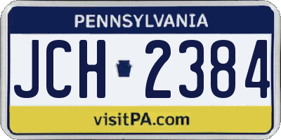 PA license plate JCH2384
