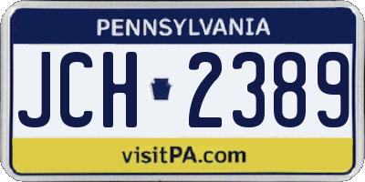 PA license plate JCH2389