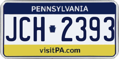 PA license plate JCH2393